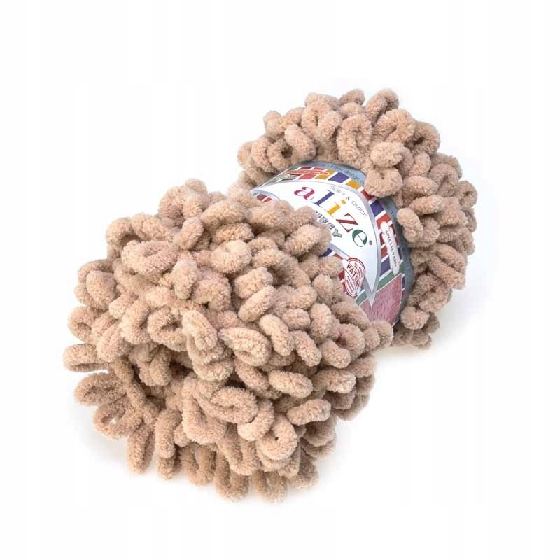 Alize, włóczka dziecięca Puffy Fine 415, ciemny beżowy