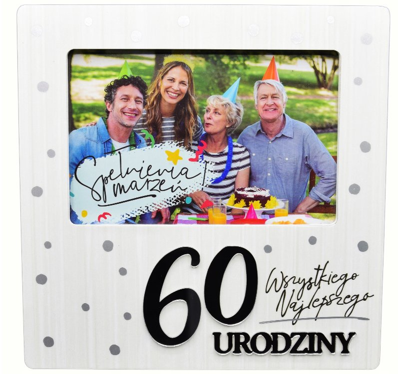 RAMKA NA ZDJĘCIE 60 URODZINY KUKARTKA
