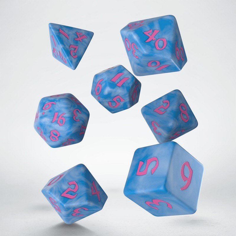 Kości Rpg Klasyczno Runiczne Arktyczno-różowe (7)