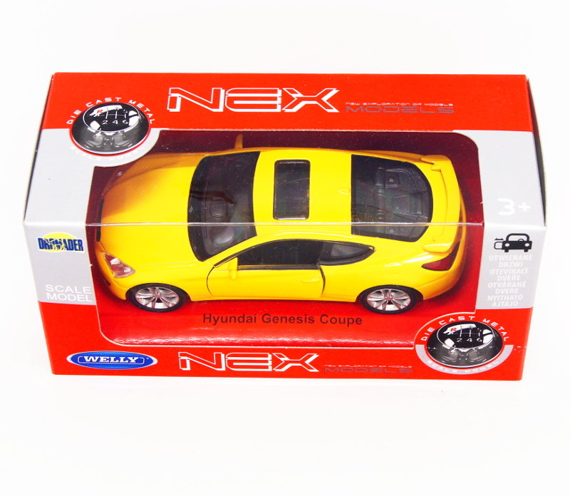 Welly 1:34 Hyundai Genesis Coupe - żółty