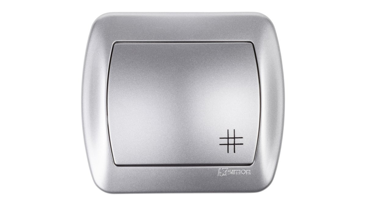 Kontakt Simon Wyłącznik ścienny Akord krzyżowy AW7/26 aluminium srebrny