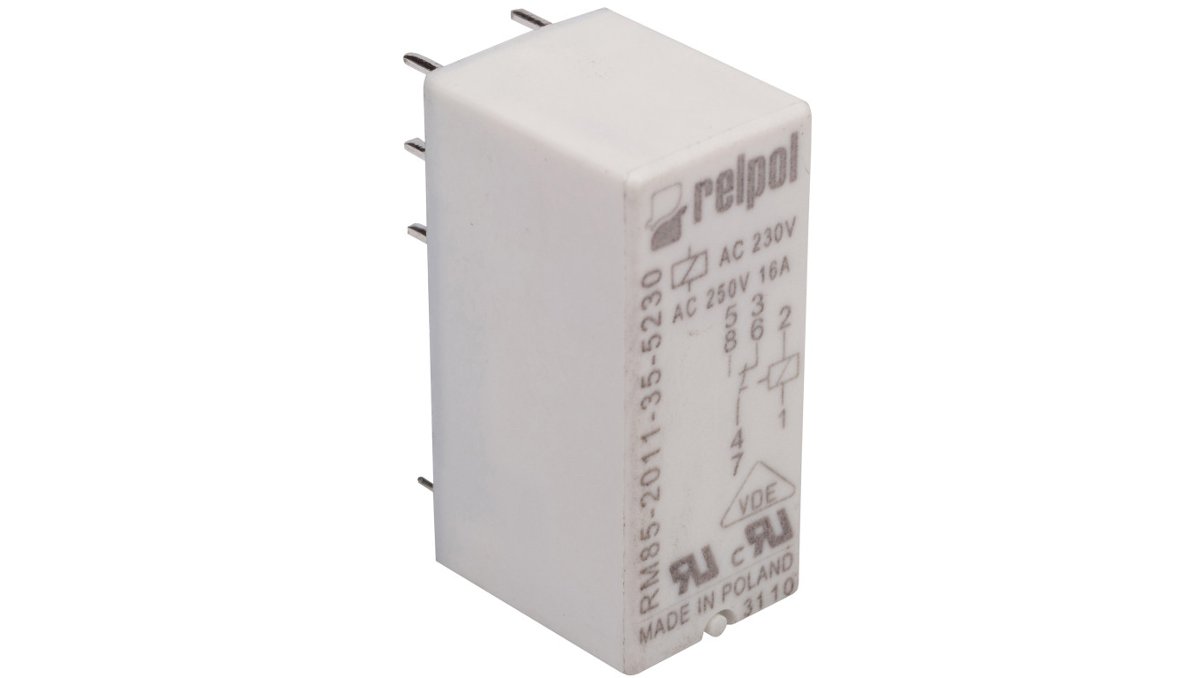 Relpol Przekaźnik miniaturowy 1P 16A 230V AC PCB AgNi RM85-2011-35-5230 604658 604658