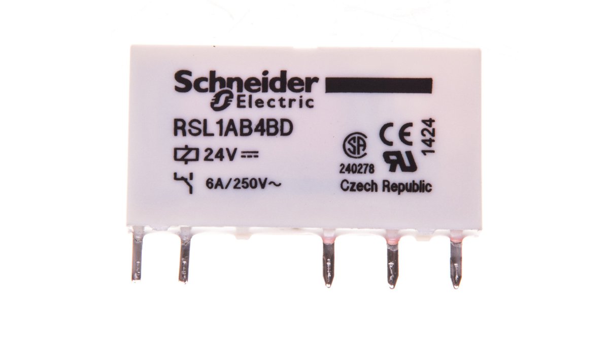 SCHNEIDER Interface relay slim for rslzr and rslzv sockets 6a 1c/o 24v RSL1AB4BD