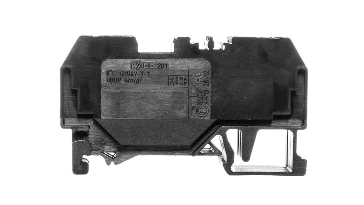 Wago Terminal przepustowy 6 mm Sprężynowe czarny 281-905 50 szt