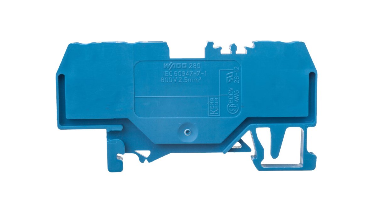 WAGO Terminal przepustowy WAGO 5 mm Sprężynowe Alokacja N niebieski 280-684 100 szt 280-684