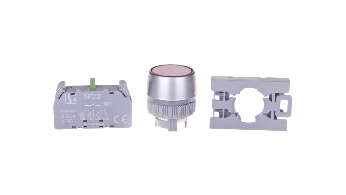 Spamel Przycisk sterowniczy 22mm czerwony z samopowrotem 1Z SP22-KC-10 SP22-KC-10\.
