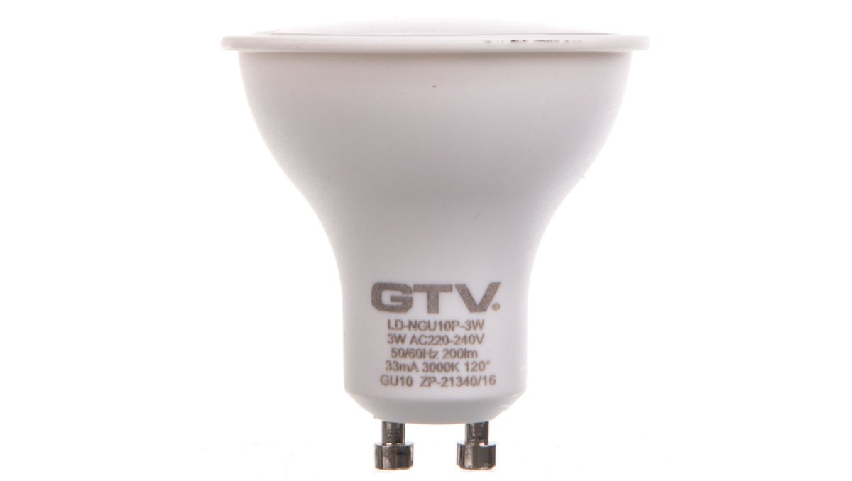 GTV Żarówka z diodami LED SMD 2835 GU10 3W LD-NGU10P-3W