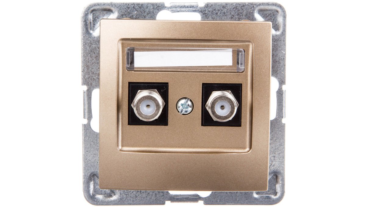 Ospel Impresja złoty gniazdo antenowe podwójne typu F GPA-2YF/m/28 GPA-2YF/m/28