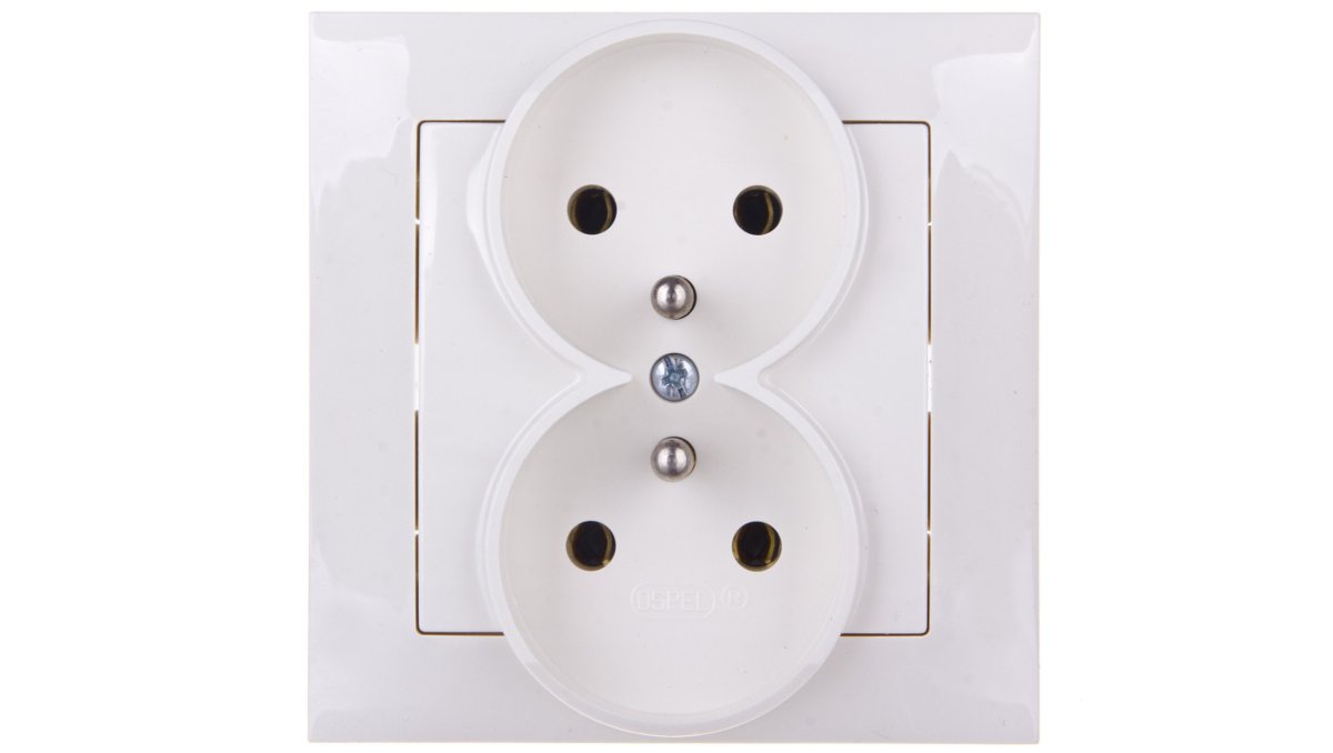 LEDart podwójne z uziemieniem ecru monolit GP-2YZ/00 Impresja Ospel