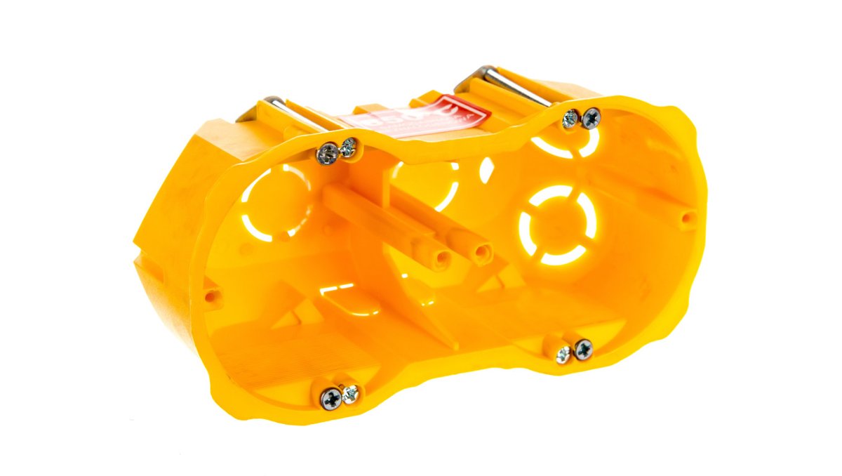 Elektro-Plast Puszka podtynkowa 60 podwójna do karton-gipsu głęboka 0286-00N żółta