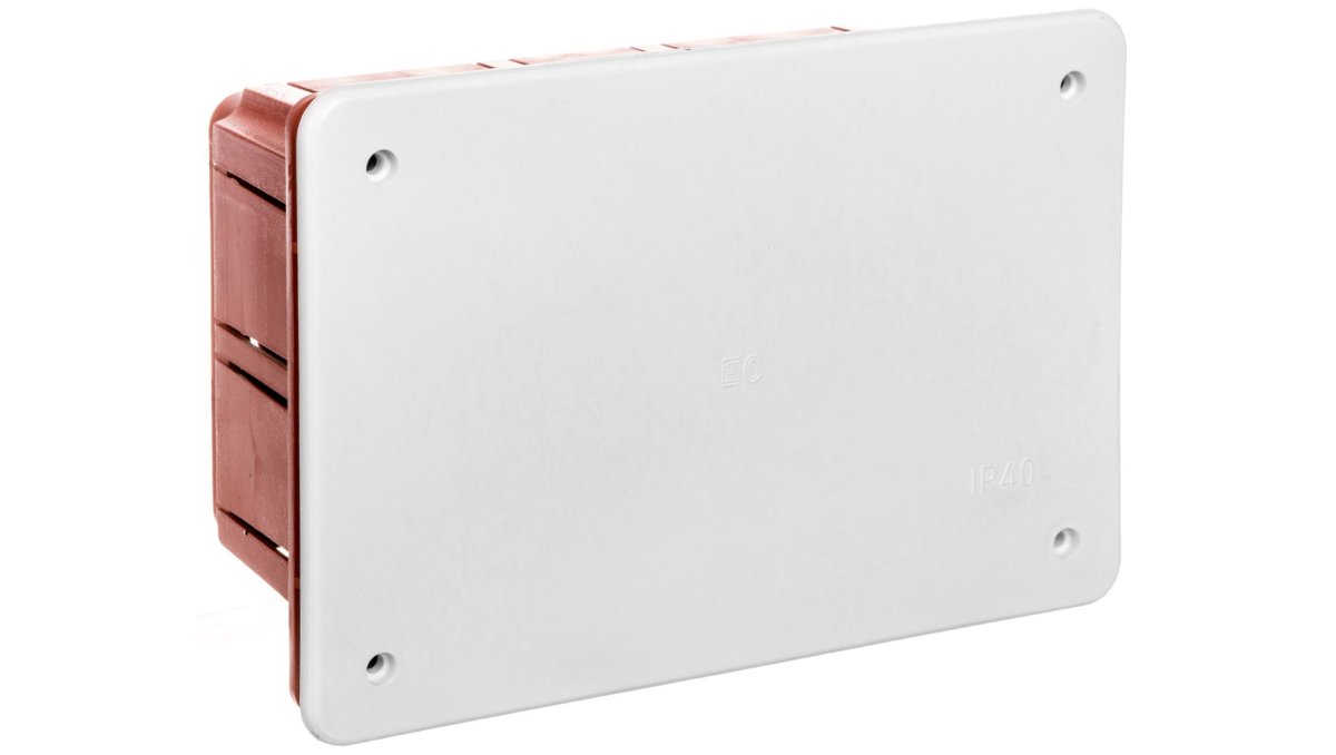 elettrocanali Puszka podtynkowa z pokrywą seria 350 152x100x70 czerwony-biały EC350C4 EC350C4