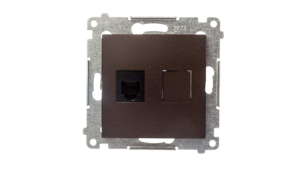 Kontakt Simon Kontakt_Simon Gniazdo telefoniczne pojedyncze RJ12 (moduł) brąz mat DT1.01/46
