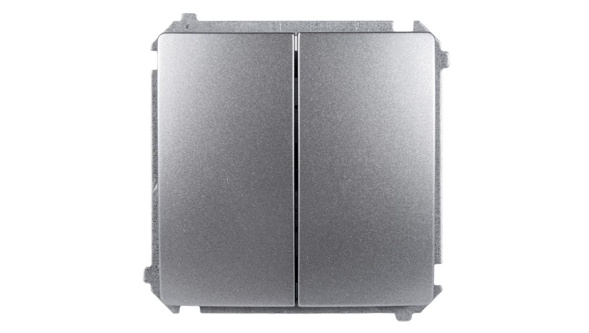 Simon Włącznik schodowy podwójny BASIC inox, metalizowany