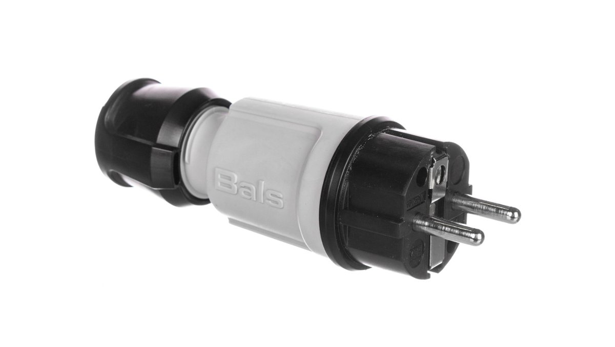bals Wtyczka przenośna Uni-Schuko 16A 230V IP44 szara Multi-Grip 7371 BL 7371