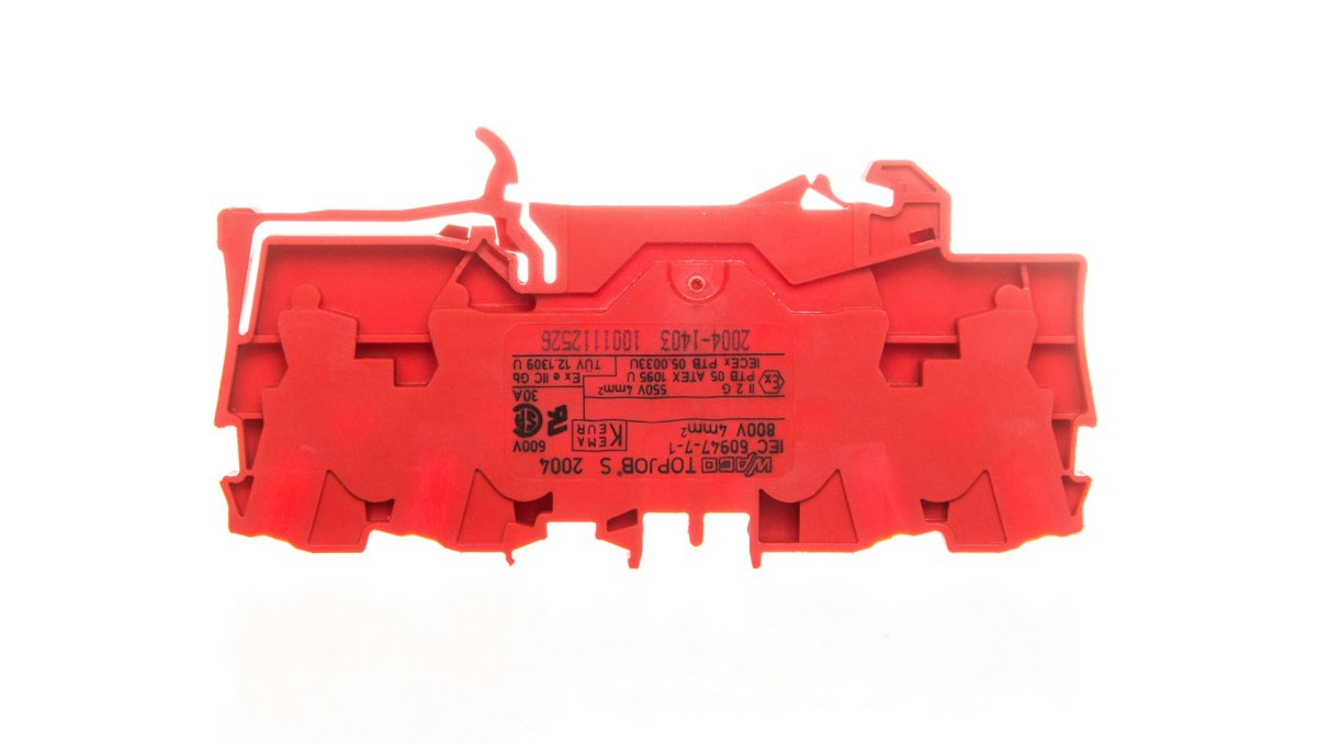 WAGO Terminal przepustowy WAGO 6.20 mm Sprężynowe czerwony 2004-1403 50 szt 2004-1403