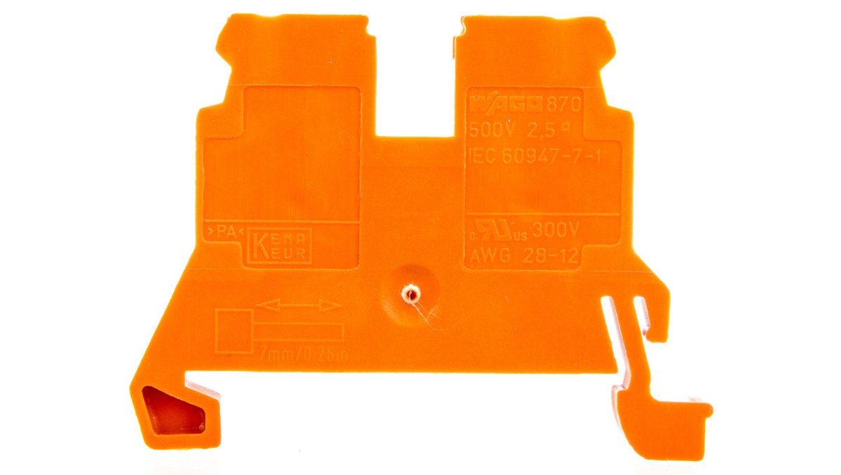 WAGO Terminal przepustowy WAGO 5 mm Sprężynowe pomarańczowy 870-902 100 szt 870-902