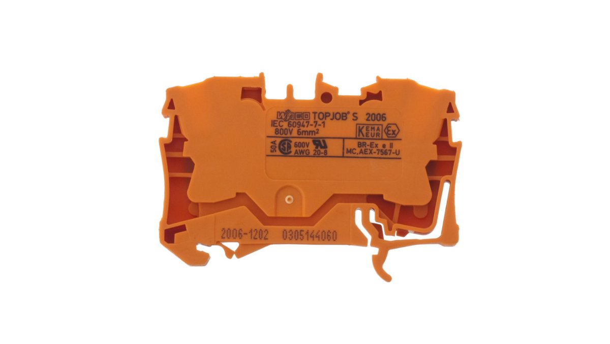 WAGO Terminal przepustowy WAGO 7.50 mm Sprężynowe pomarańczowy 2006-1202 50 szt 2006-1202