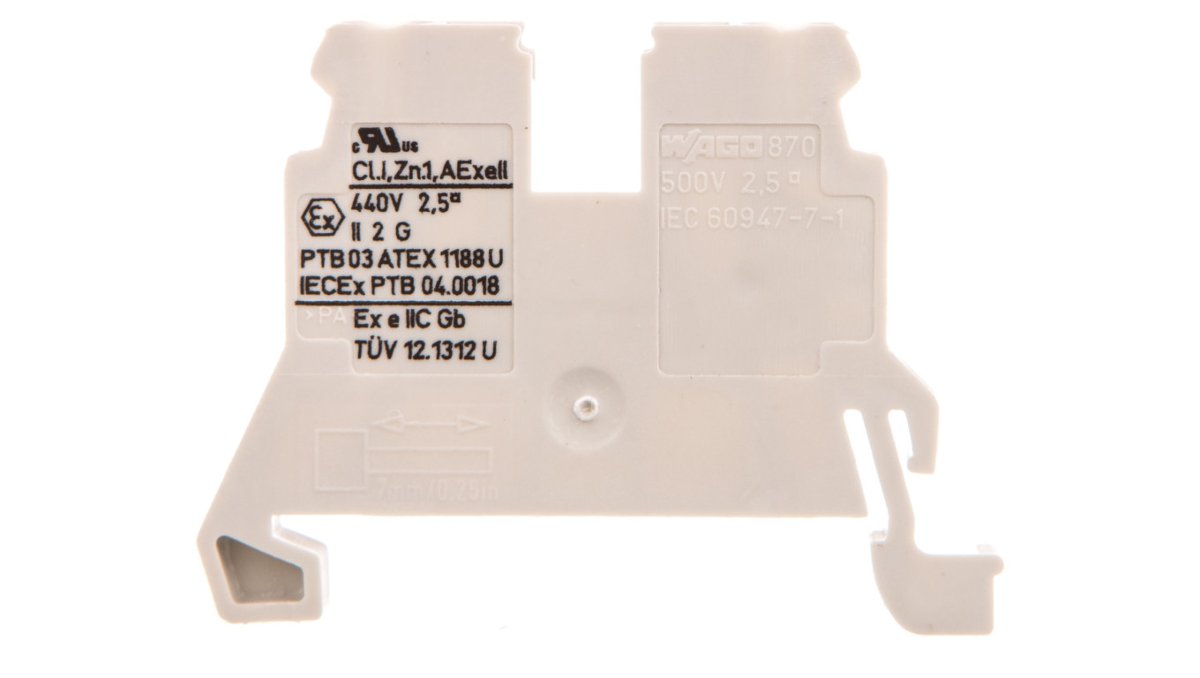 WAGO Terminal przepustowy WAGO 5 mm Sprężynowe Alokacja L szary 870-909 100 szt 870-909