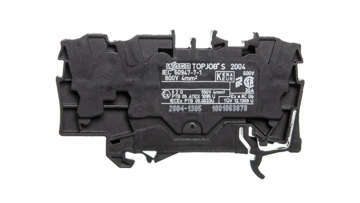 WAGO Terminal przepustowy WAGO 6.20 mm Sprężynowe czarny 2004-1305 50 szt 2004-1305