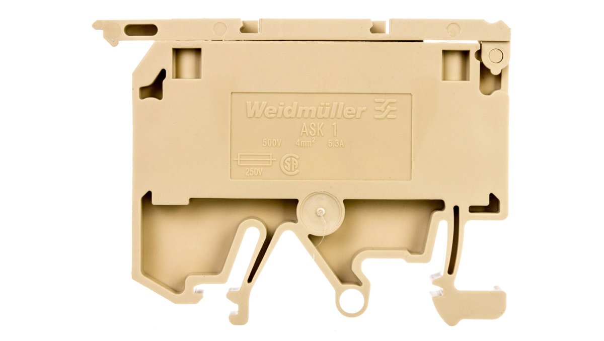 Weidmuller Złączka szynowa bezpiecznikowa 2-przewodowa 4mm2 G 5x20mm beżowa ASK 1/EN 0474560000 0474560000