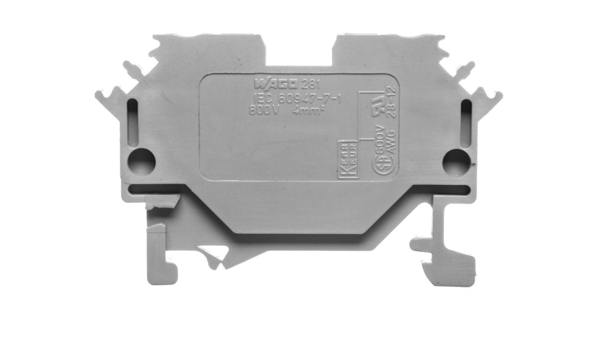 WAGO Terminal przepustowy WAGO 6 mm Sprężynowe Alokacja L szary 281-601 50 szt 281-601