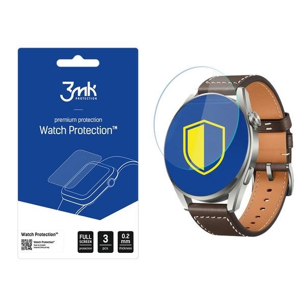 Huawei Watch 3 Pro Szkło ochronne 3 szt - 3mk Watch Protection FlexibleGlass Lite RATY | GRATIS WYSYŁKA | GRATIS ZWROT DO  1 ROKU | 100% ORYGINAŁ!!
