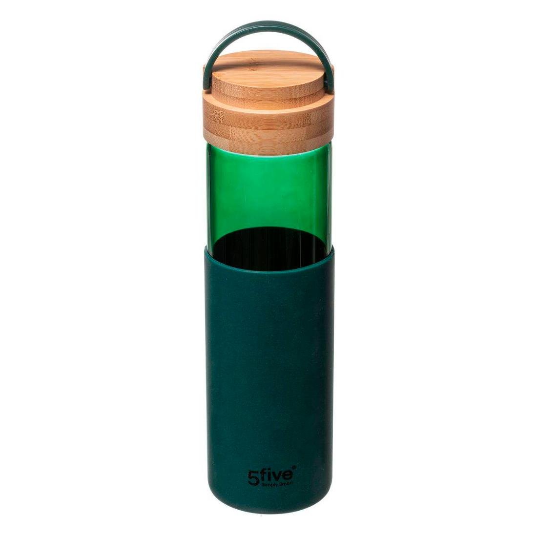 Szklana butelka z silikonowym uchwytem niebieska 550 ml 179695D