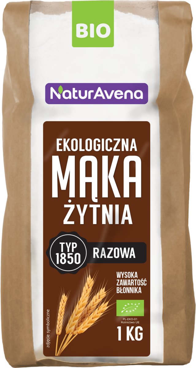 NATURAVENA Mąka Żytnia Typ 1850 BIO 1kg - Naturavena