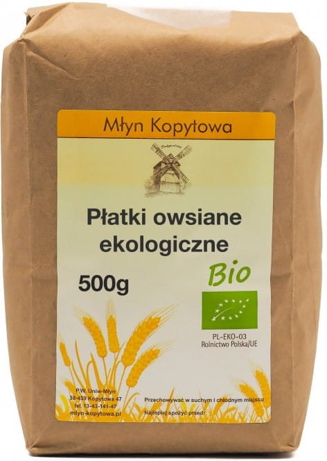 MŁYN KOPYTOWA Płatki Owsiane BIO 500g - Młyn Kopytowa