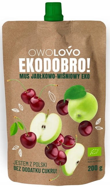 Owolovo Mus Jabłkowo Wiśniowy BIO 200g - Owolovo