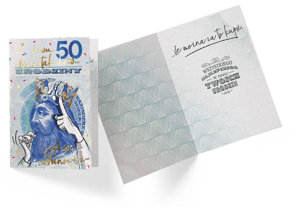 Kukartka Karnet Urodziny B6 Banknoty