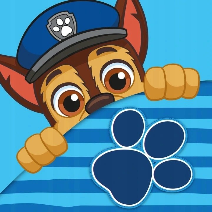 Magiczny ręcznik dziecięcy Psi patrol Chase, 30 x 30 cm