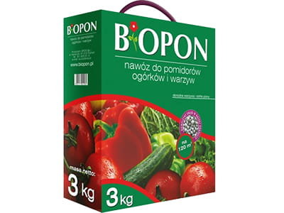 Biopon Nawóz do pomidorów, ogórków i warzyw, karton z uchwytem 3kg, marki