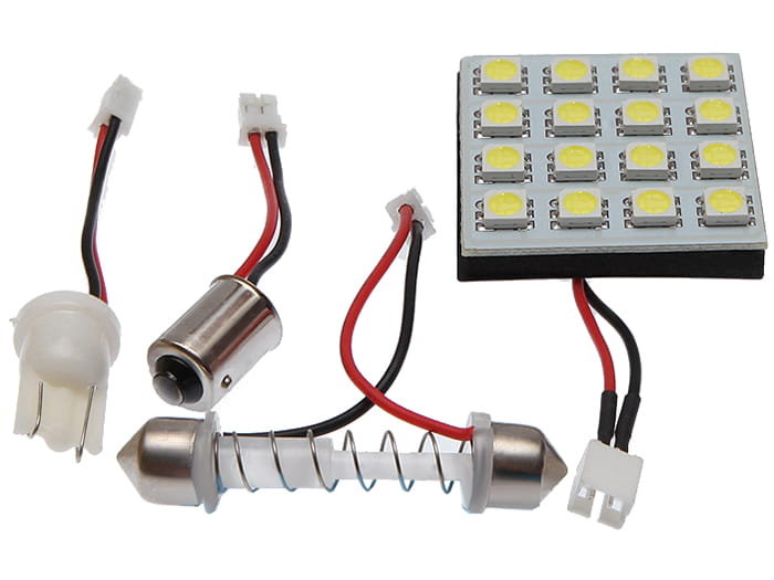 Bosma BOSMA 3390 PANEL LED 12V 16xSMD BIAŁY 6000K 35x35mm T10/SV8,5/BA9s blister 1 szt) 3390