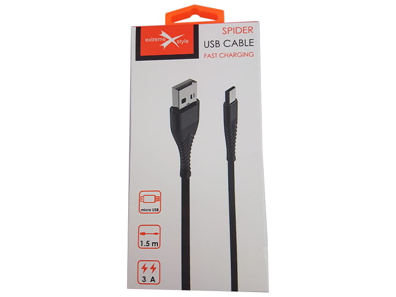 Kabel Usb Spider microUSB Oplot FastCharge 1.5m 3A