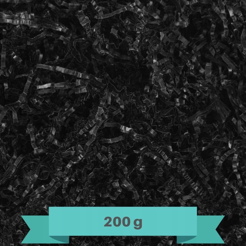 Creative Deco papier cięty pakowy, wypełniacz papierowy, 200g, czarny