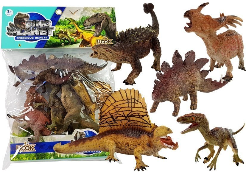 LEANToys Zestaw Zwierząt Dinozaury 6 elementów w Worku 5135