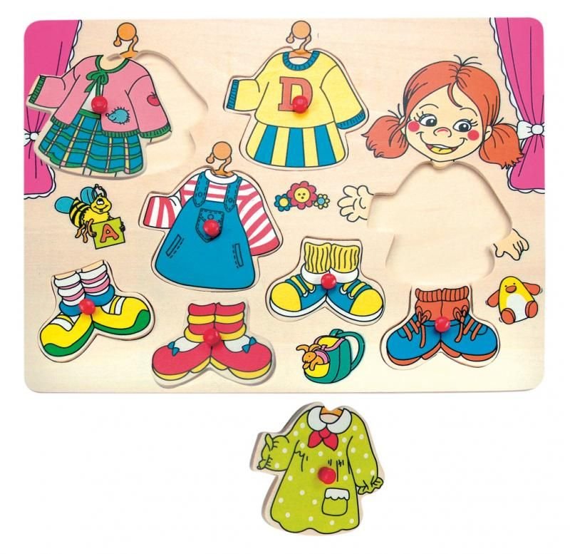 Woodyland Carolina Dress-up Peg puzzle (8 sztuk) 90319