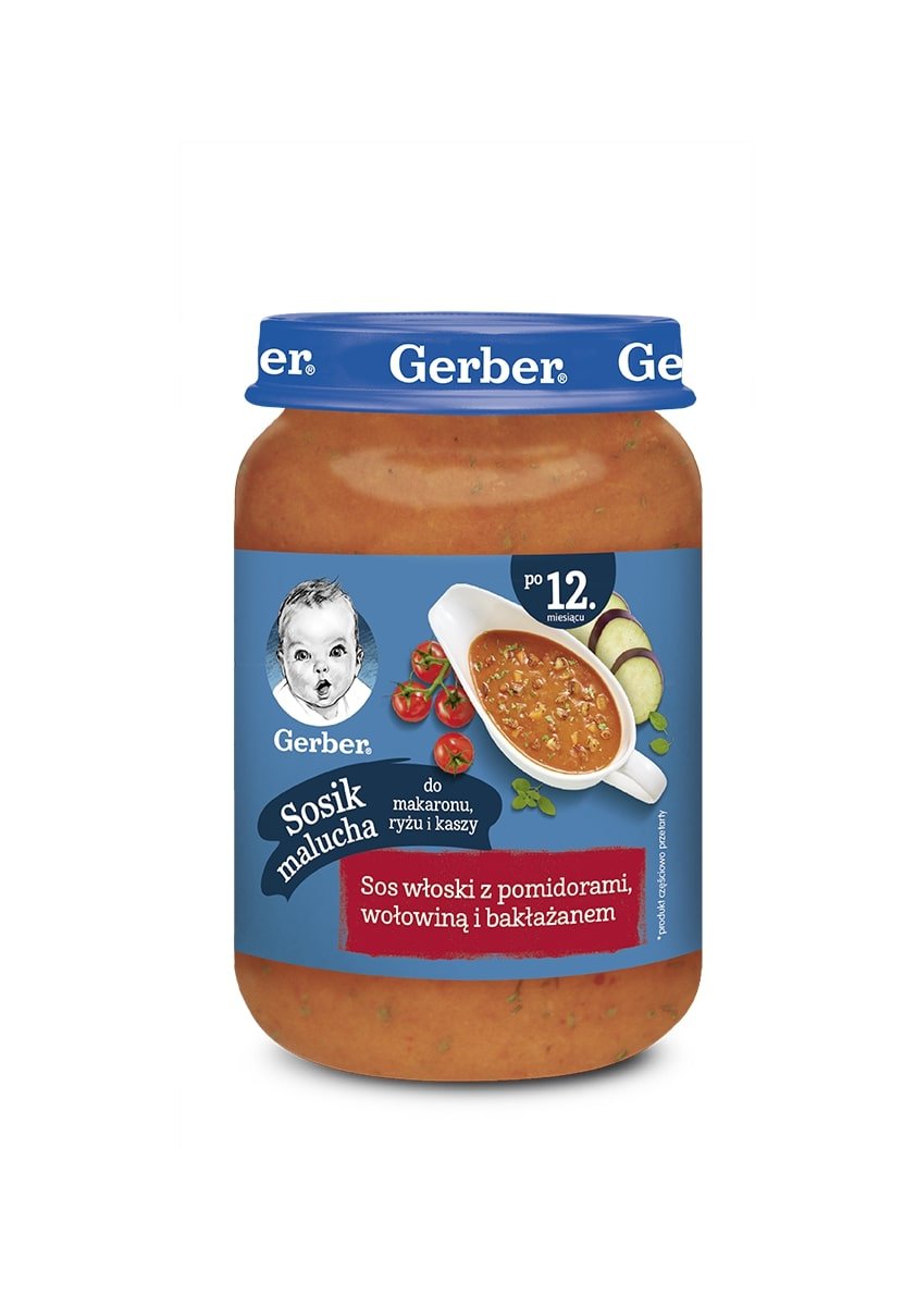 Gerber NESTLE POLSKA S.A. Nestlé sos włoski z pomidorami, wołowiną i bakłażanem po 12 miesiącu 190 g 3737861