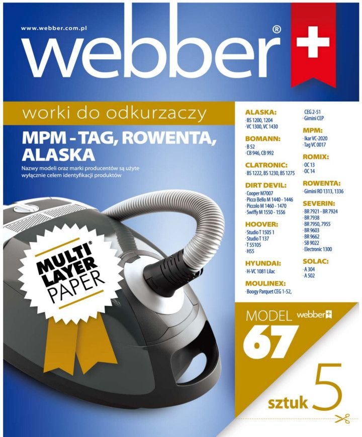 Фото - Мішок (пилозбірник) Webber Worki MPM-tag,ROW-Gimini,ALLASK x 5sz 