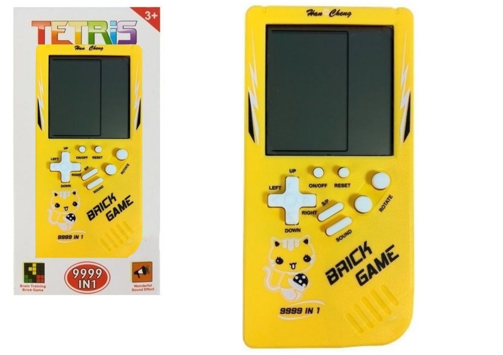 LEANToys Gra Elektroniczna Tetris Brick Game Żółta 9266