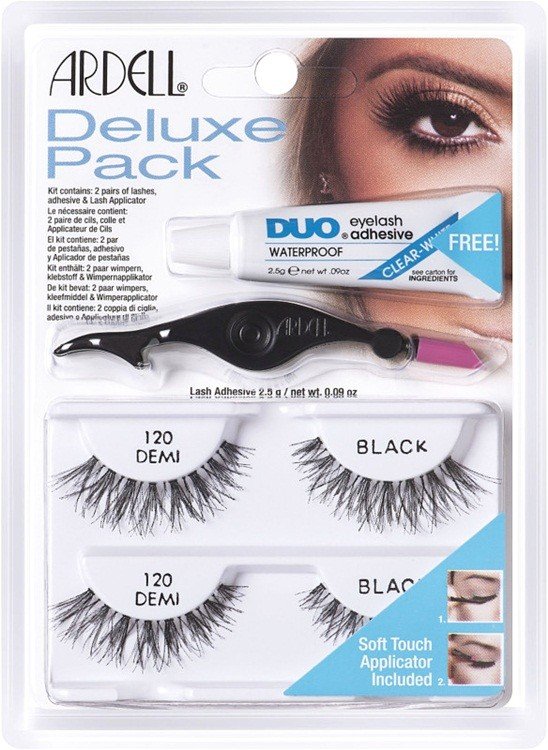 ardell sztuczne rzęsy deluxe 120 2 pary, pęseta, klej
