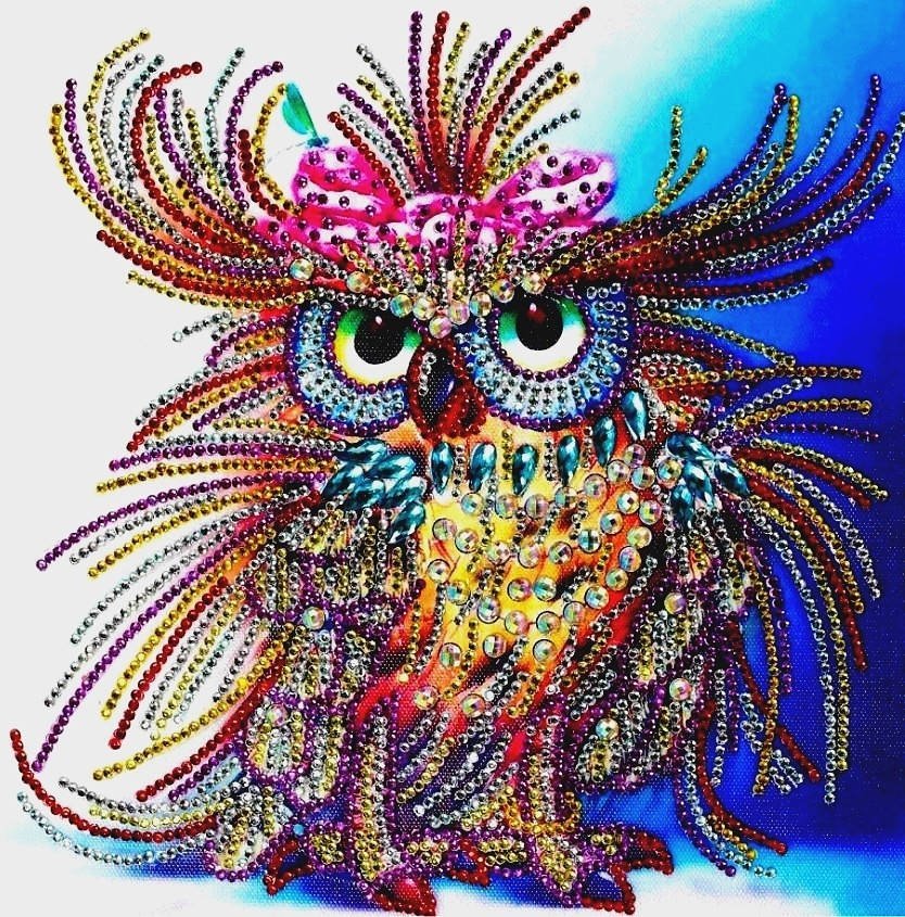 Haft Diamentowy Szalona Sowa 30x30 cm