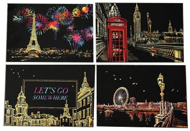 Magiczna Zdrapka Europejskie Miasta (4szt.) 20x15 cm