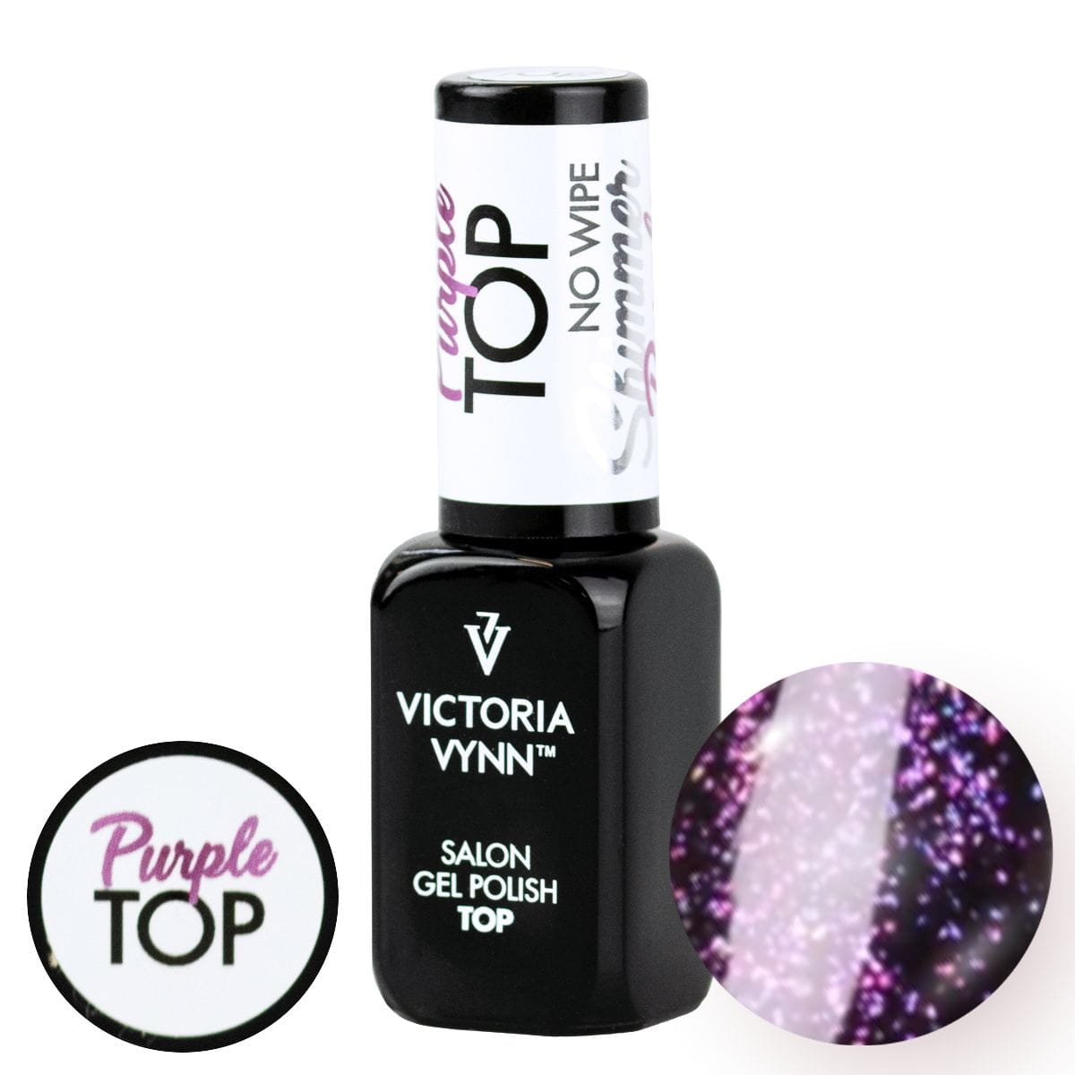 Victoria Vynn Gel Polish Top No Wipe Shimmer PURPLE 8 ml 330783