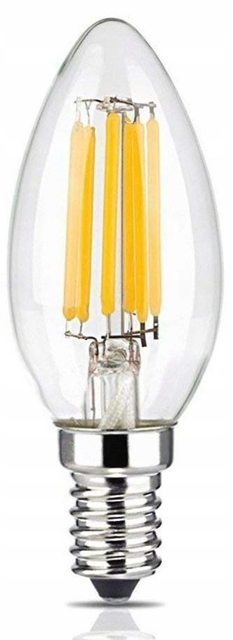 Żarówka E14 LED filament 10W świeczka 4000K neutralna biel