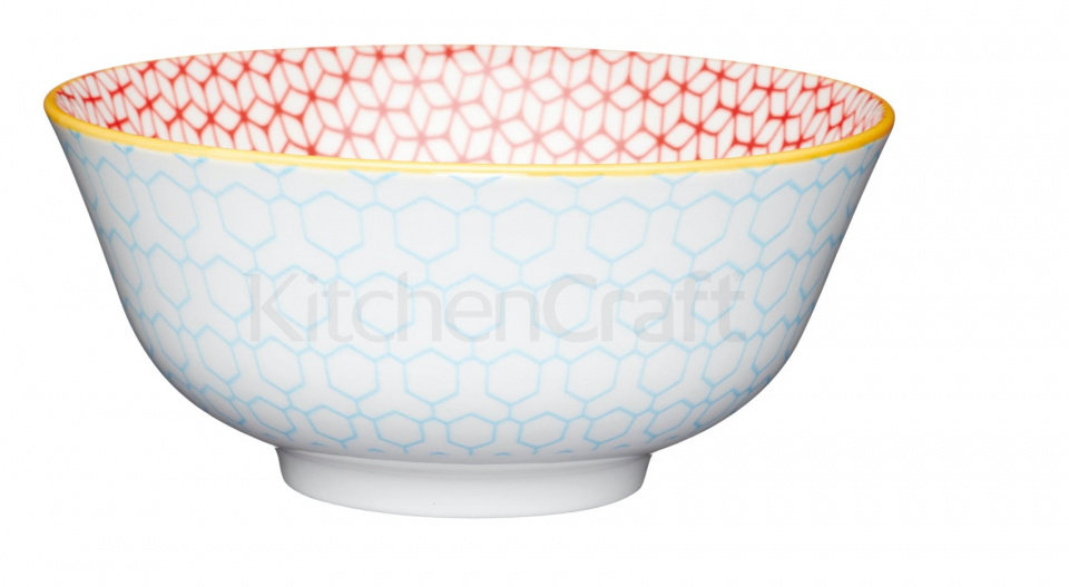 KitchenCraft miska 15,5 x 7,5 cm ceramiczna niebieska/różowa/biała twm_928766