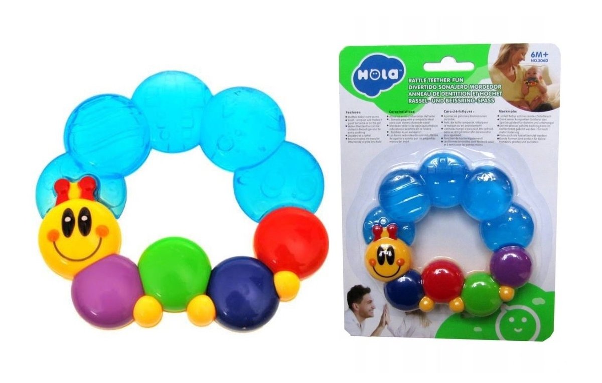 Grzechotka gryzak gąsieniczka dla malucha HOLA