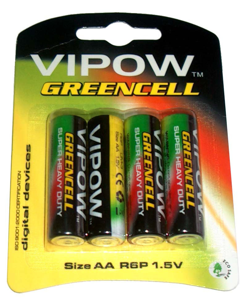 Vipow BAT0081B Baterie Greencell R6 (4 sztuki/blister) LEC-BAT0081B