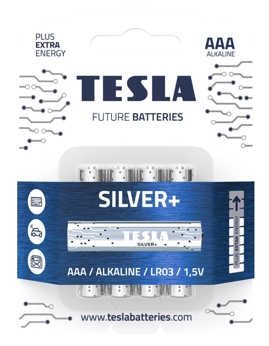 TESLA BATERIA AAA SILVER+ [4 SZT.]